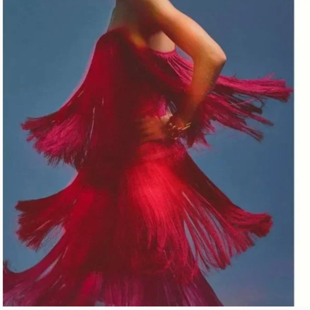 ⭐️ Let Me Be Tiered Fringe Ombre Glam Party Elegant Chic Art Deco Tassel Dress